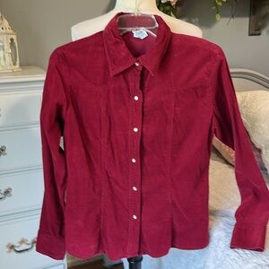 GAP Corduroy Western  Long Sleeve Snap Up